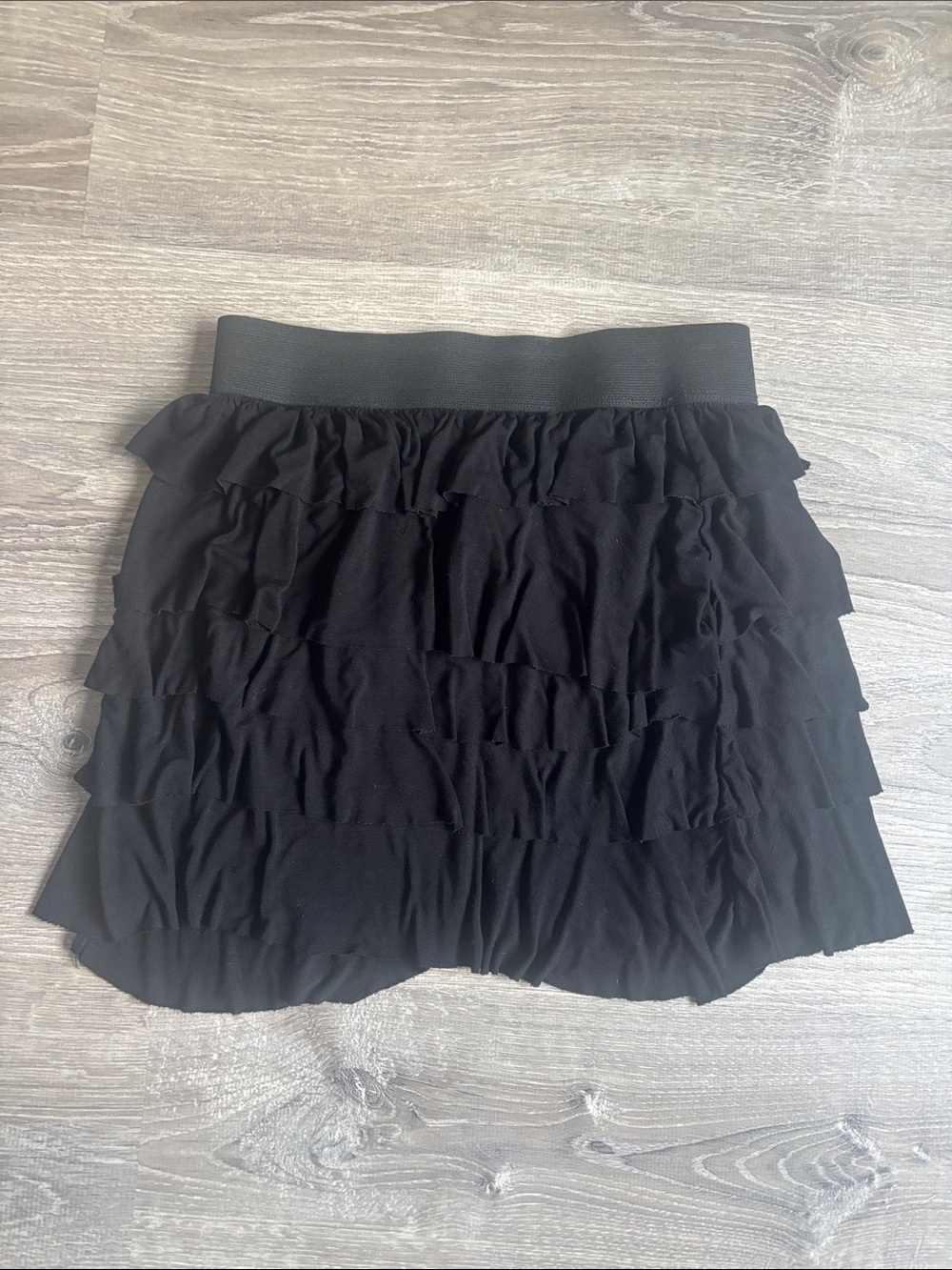Black Ruffled Mini Skirt - Women's Stylish Layered Skirt